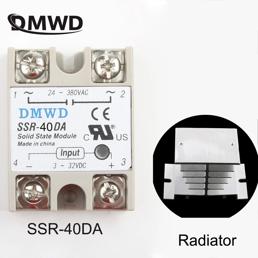 Industrial Solid State Relay SSR 40A with Protective Flag SSR-40DA 40A DC control AC Heat sink
Industrial Solid State Relay SSR 40A with Protective Flag SSR-40DA 40A DC control AC Heat sink