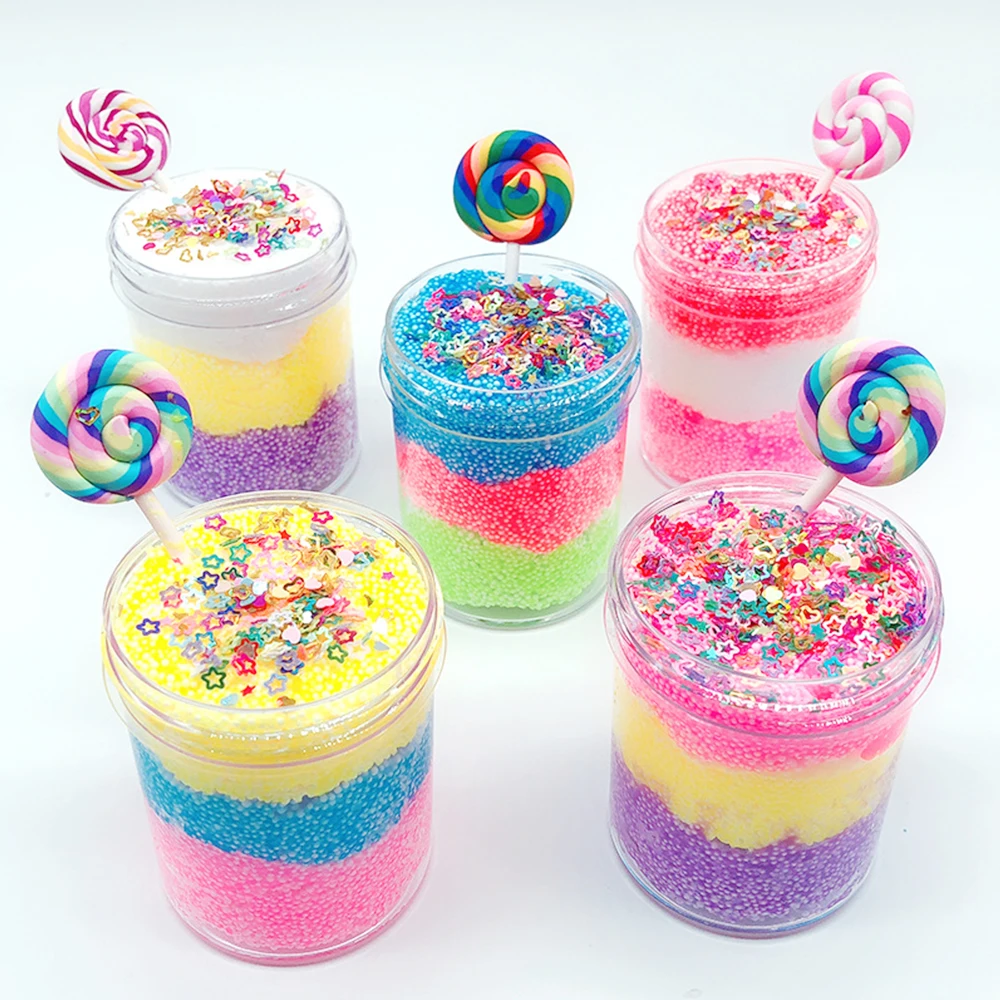 Rainbow Lollipops Candy Slime Toy Foam Ball Fluffy Slime Toy DIY Rainbow Colorful Cloud Mud Toy Anti Stress Fidget Toys oyuncak
Rainbow Lollipops Candy Slime Toy Foam Ball Fluffy Slime Toy DIY Rainbow Colorful Cloud Mud Toy Anti Stress Fidget Toys oyuncak