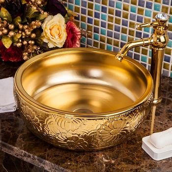 Europe Vintage Style Art Chinese Countertop Basin Sink Handmade Ceramic Bathroom Vessel Sinks Vanities sink wash basin gold
Europe Vintage Style Art Chinese Countertop Basin Sink Handmade Ceramic Bathroom Vessel Sinks Vanities sink wash basin gold