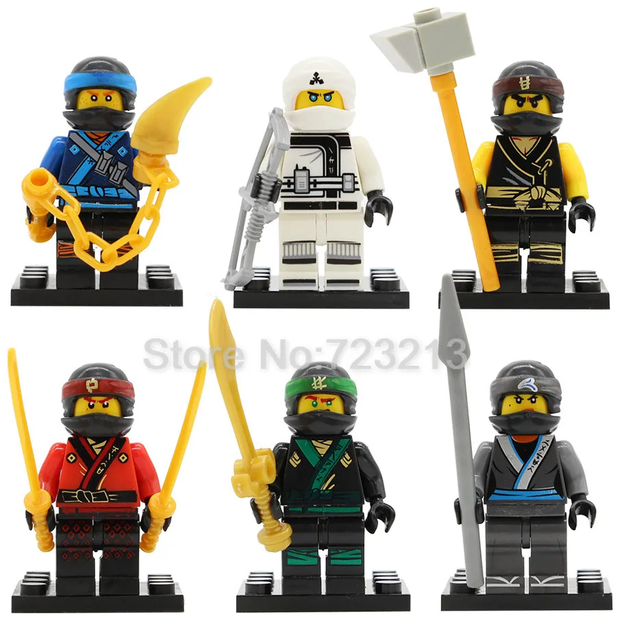 6pcs/lot Ninja Figure Set Kai/Cole/Jay/Lloyd/Nya/Zane Building Blocks Model Bricks Legoingly Toys for Children JR 929
6pcs/lot Ninja Figure Set Kai/Cole/Jay/Lloyd/Nya/Zane Building Blocks Model Bricks Legoingly Toys for Children JR 929