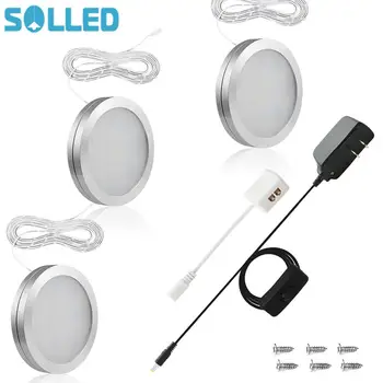 SOLLED 3 Packed LED Under Cabinet Light Kit Round Lightweight Puck Light with 750lm Brightness Cabinet Walkway Stair Lighting
SOLLED 3 Packed LED Under Cabinet Light Kit Round Lightweight Puck Light with 750lm Brightness Cabinet Walkway Stair Lighting
