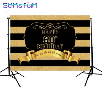 Black and gold Stripes Happy 60th Birthday Custom Photo Studio Backdrop Background 7x5FT
Black and gold Stripes Happy 60th Birthday Custom Photo Studio Backdrop Background 7x5FT