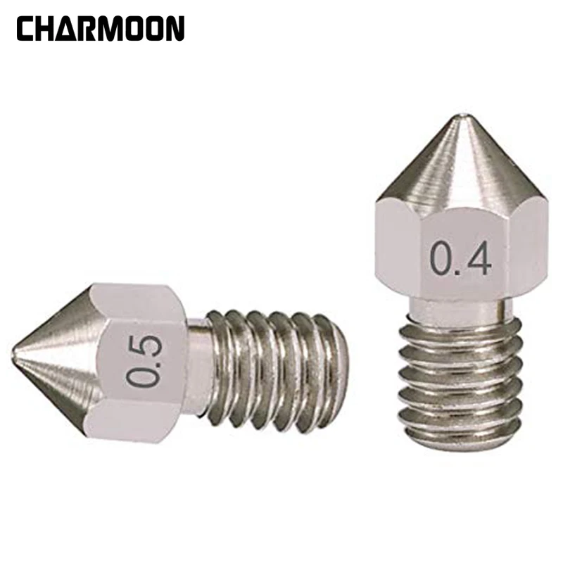 5pcs MK8 V5 V6 Stainless Steel Nozzle 0.3mm 0.4mm 0.5mm M6 Threaded Part 1.75mm 3mm Filament For Extruder 3D Printers Parts
5pcs MK8 V5 V6 Stainless Steel Nozzle 0.3mm 0.4mm 0.5mm M6 Threaded Part 1.75mm 3mm Filament For Extruder 3D Printers Parts