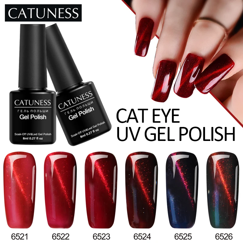 CATUNESS 8ml Professional Semi-permanent Cat Eye 3D Magnetic Nail Varnish Lacquer Poly Gel Nail Shiny Quality UV Gel Nail Polish
CATUNESS 8ml Professional Semi-permanent Cat Eye 3D Magnetic Nail Varnish Lacquer Poly Gel Nail Shiny Quality UV Gel Nail Polish