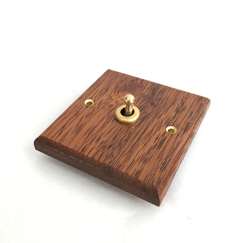 Retro switch socket switch panel hand made of solid wood brass lever open double control American Continental 6A 110V- 250V
Retro switch socket switch panel hand made of solid wood brass lever open double control American Continental 6A 110V- 250V