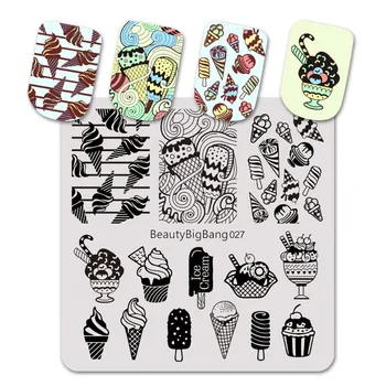 BeautyBigBang 6*6cm Summer Ice Cream Pattern Stamping Plate For Nail Polish Nail Art Stamp Stencils Template Stamping BBB027 
BeautyBigBang 6*6cm Summer Ice Cream Pattern Stamping Plate For Nail Polish Nail Art Stamp Stencils Template Stamping BBB027