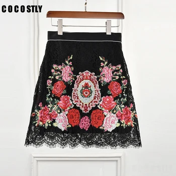 Summer Black Vintage Floral Rose Embroidery Mini Skirt Women 2019 Luxury High Waist Lace A Line Skirt Tunic Lady Party Clothes
Summer Black Vintage Floral Rose Embroidery Mini Skirt Women 2019 Luxury High Waist Lace A Line Skirt Tunic Lady Party Clothes