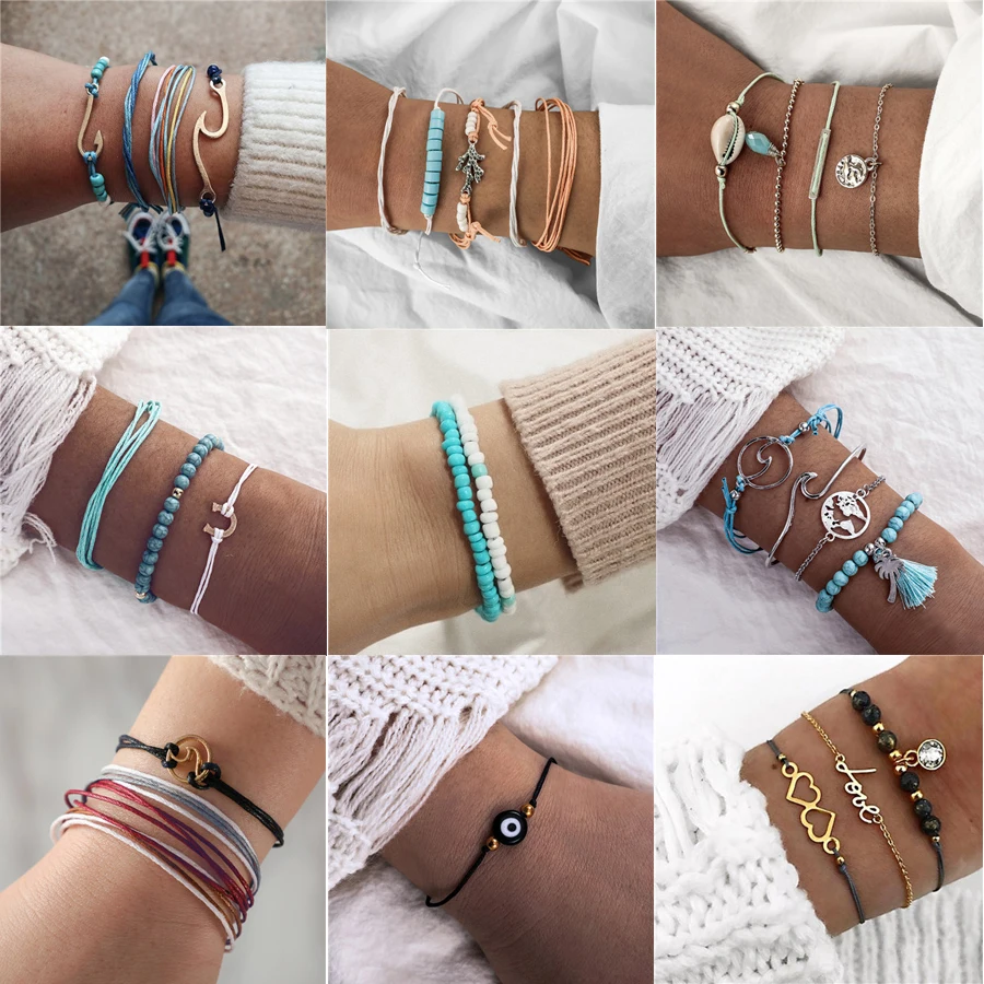 docona 9 style Wave Map Tree Eye Shell Charms Multi Layer Bracelet Set for Women Boho Rope Beadeds Pendant Bracelets Set
docona 9 style Wave Map Tree Eye Shell Charms Multi Layer Bracelet Set for Women Boho Rope Beadeds Pendant Bracelets Set