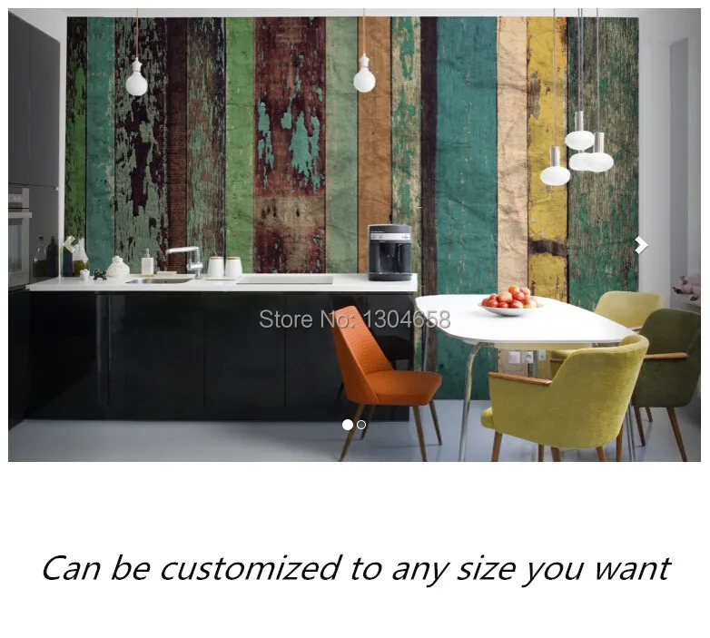 Free shipping custom murals Worn Coloured Wood Wall Mural bedroom living room TV backdrop wallpaper | Обустройство дома