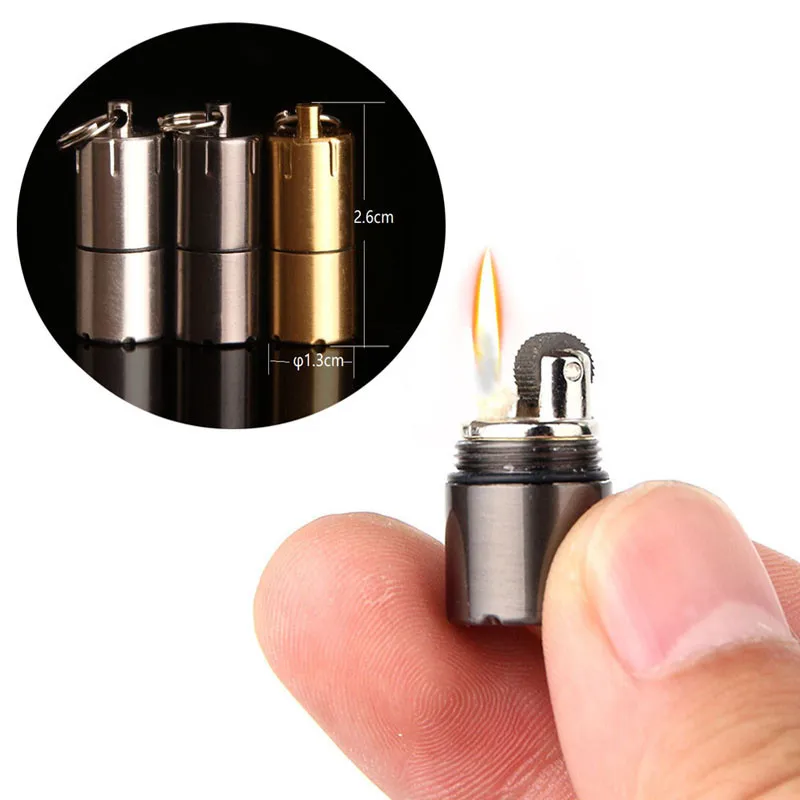 

torch keyring Lighter Cigar fluid petrol survive Capsule Kerosene Gasoline ring chain refill Cigarette keychain key oil