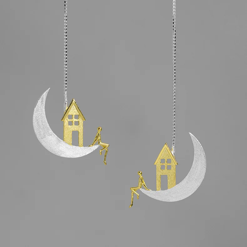 INATURE 925 Sterling Silver Home on the Moon Drop Earrings For Women Fashion Jewelry Gift
INATURE 925 Sterling Silver Home on the Moon Drop Earrings For Women Fashion Jewelry Gift