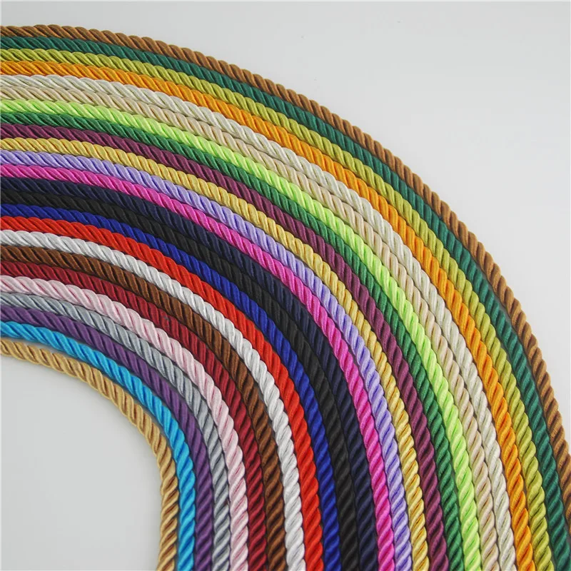 DIY Cord Jewelry Findings 5mm Solid Color 3 braided Cord Thread Decorative Twisted Satin Polyester Twine String 5m/pcs DS220
DIY Cord Jewelry Findings 5mm Solid Color 3 braided Cord Thread Decorative Twisted Satin Polyester Twine String 5m/pcs DS220