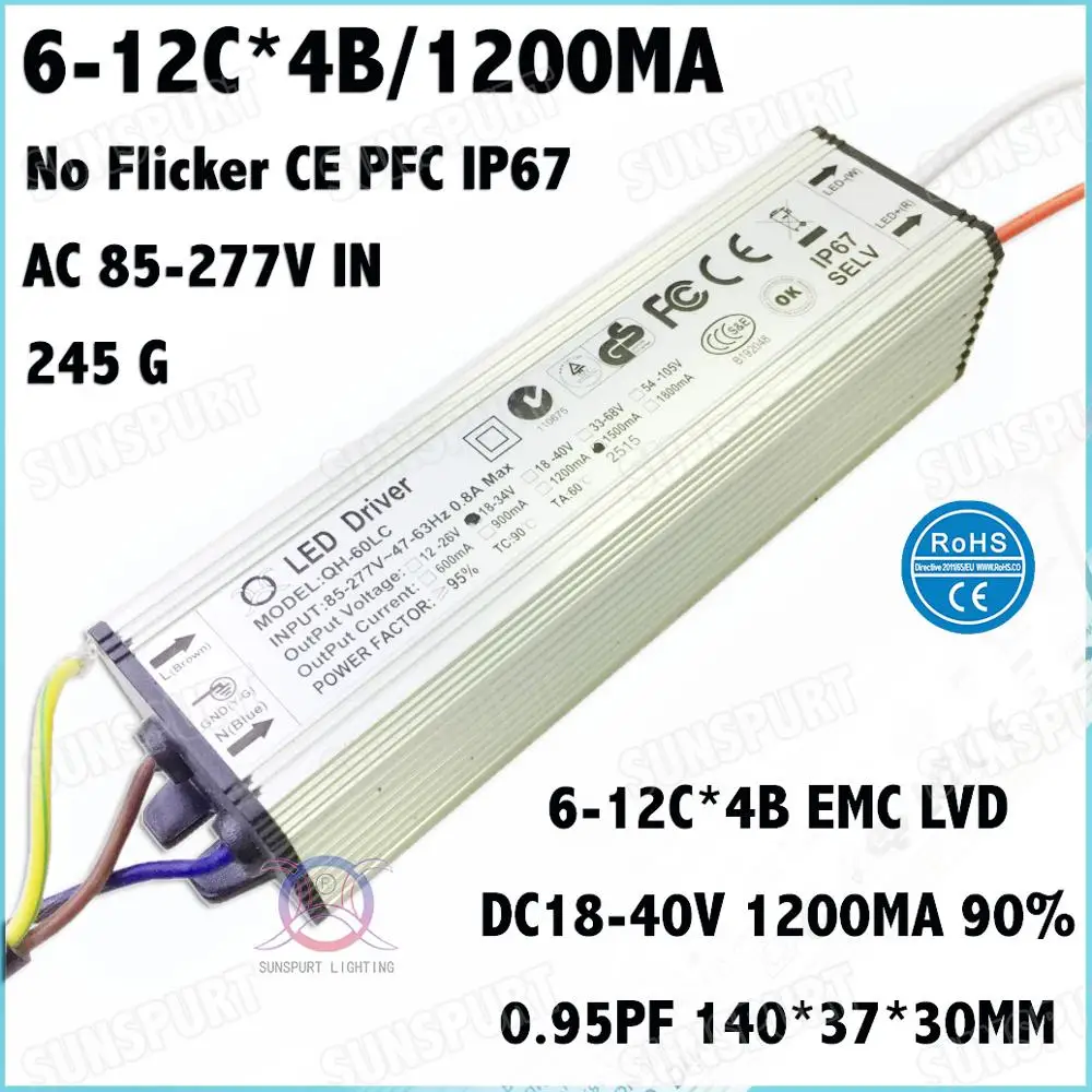 2 шт. без мерцания CE IP67 PF> 0,9 60 Вт AC85-277V светодиодный драйвер 6-12Cx4B 1200ма DC18-40V постоянного тока для прожекторов Бесплатная доставка
2 шт. без мерцания CE IP67 PF> 0,9 60 Вт AC85-277V светодиодный драйвер 6-12Cx4B 1200ма DC18-40V постоянного тока для прожекторов Бесплатная доставка