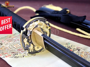 HAND FORGED JAPANESE KATANA SWORD SAMURAI Full Tang DAMASCUS DRAGON TSUBA FOLDED STEEL SHARP BLADE CAN CUT TREE OR BAMBOOS
HAND FORGED JAPANESE KATANA SWORD SAMURAI Full Tang DAMASCUS DRAGON TSUBA FOLDED STEEL SHARP BLADE CAN CUT TREE OR BAMBOOS