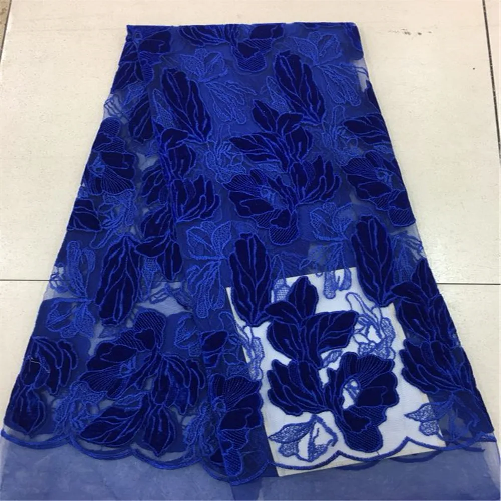 Nigeria Party Dress Design Royal Blue African Velvet Embroidered Tulle Lace Fabric X377-3
Nigeria Party Dress Design Royal Blue African Velvet Embroidered Tulle Lace Fabric X377-3