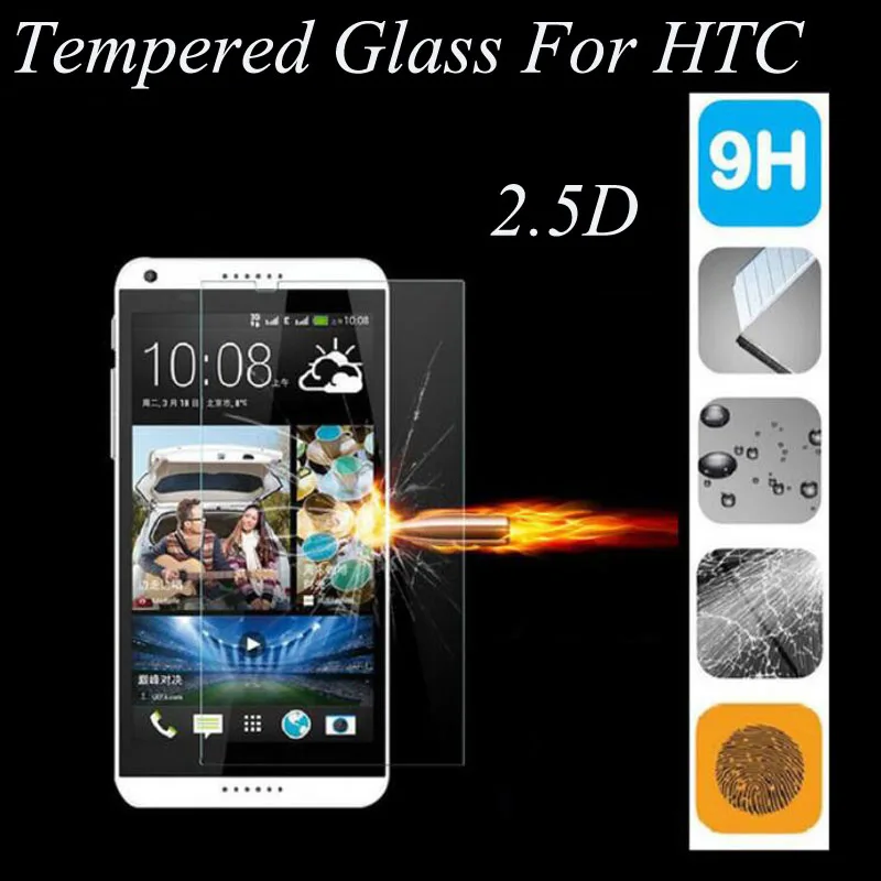 

2.5D 9H Tempered Glass For HTC Desire 601 616 620 626 816 820 826 For HTC One M7 M8 M9 10 Screen Protector Cover Toughened Film