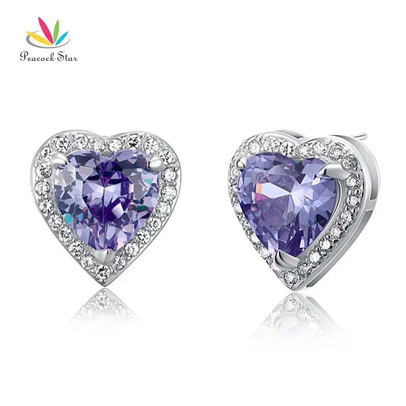 Peacock Star 3 Carat Purple Solid 925 Sterling Silver Heart Stud Earrings Jewelry CFE8024
Peacock Star 3 Carat Purple Solid 925 Sterling Silver Heart Stud Earrings Jewelry CFE8024