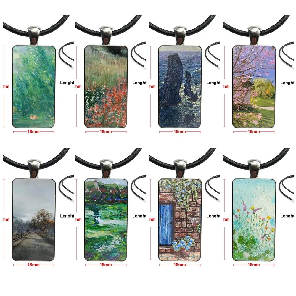 Necklace Fashion Long Chain With Rectangle Necklace Jewelry For Men Women Party Gift Oil Painting Claude Monet Design
Necklace Fashion Long Chain With Rectangle Necklace Jewelry For Men Women Party Gift Oil Painting Claude Monet Design