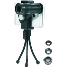 For All Smartphone Mobile Phone Lens Universal 4 in1 Fish Eye Wide Angle Macro Lenses 9X Telescope Telephoto Camera Lens Tripod