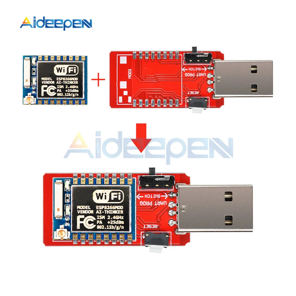 CH340 USB to ESP8266 ESP8266 ESP-07 MINI WIFI Development Board Microcontroller Wireless Programmer Wifi Module Adapter
CH340 USB to ESP8266 ESP8266 ESP-07 MINI WIFI Development Board Microcontroller Wireless Programmer Wifi Module Adapter