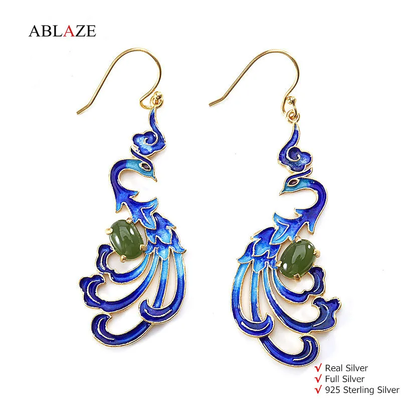 Quality Gold Natural Jasper Stones Phoenix Dangle Earrings 925 Sterling Silver Enamel Vintage Royal Gem Jewelry Women #eq029
Quality Gold Natural Jasper Stones Phoenix Dangle Earrings 925 Sterling Silver Enamel Vintage Royal Gem Jewelry Women #eq029