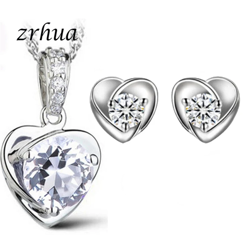 ZRHUA 925 Sterling Silver Bridal Jewelry Sets For Wedding Party Shiny Zircon CZ Crystal Pendant Earrings Necklaces Hot Sale
ZRHUA 925 Sterling Silver Bridal Jewelry Sets For Wedding Party Shiny Zircon CZ Crystal Pendant Earrings Necklaces Hot Sale