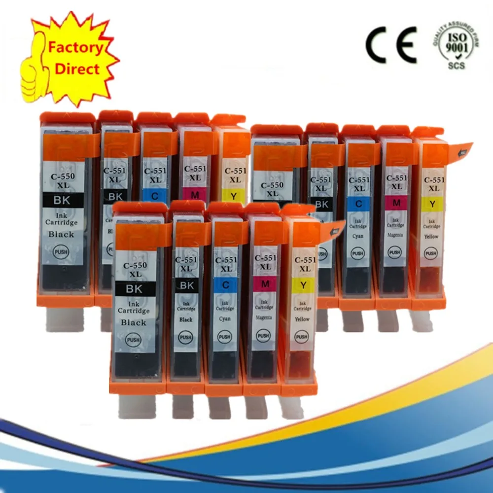 15 Pack PGI 550 XL PGI550 PGI-550PGBK CLI-551 Ink Cartridges Replacement For Canon Pixma MG-6350 MG-6450 MG-7150 IP-7250 MX-925 
15 Pack PGI 550 XL PGI550 PGI-550PGBK CLI-551 Ink Cartridges Replacement For Canon Pixma MG-6350 MG-6450 MG-7150 IP-7250 MX-925