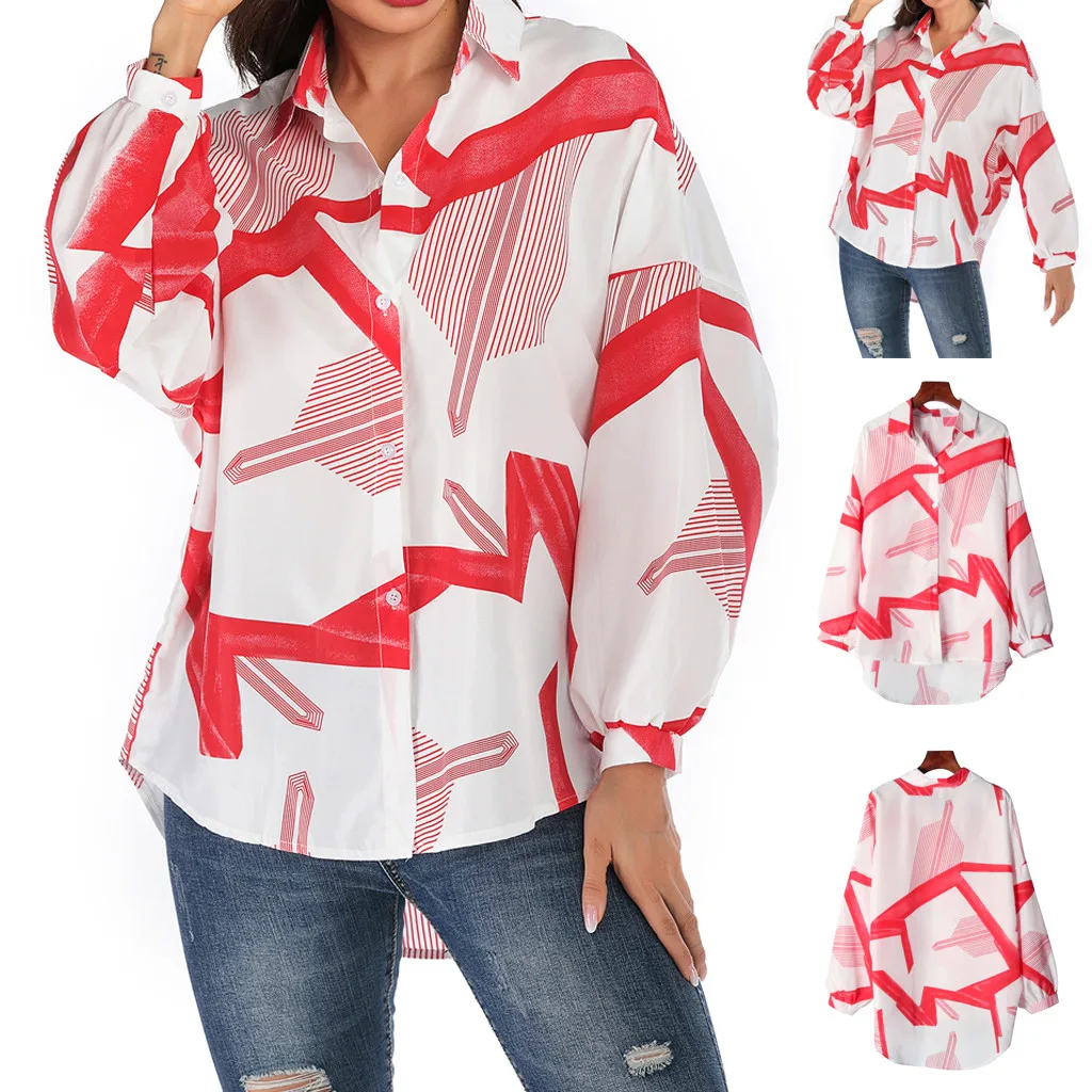 Autumn New Fashion Women Plus Size Turn Down Collar Long Sleeve Geometric Print Buttons Loose Blouse блузка женская Z4
Autumn New Fashion Women Plus Size Turn Down Collar Long Sleeve Geometric Print Buttons Loose Blouse блузка женская Z4