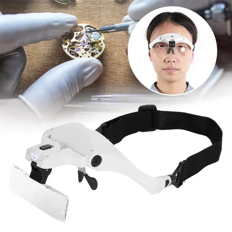 Eyeglass-Type band Magnifier with 5 Lens LED Light Makeup Kits Tool Jewelry Checking Watch repairing
Eyeglass-Type band Magnifier with 5 Lens LED Light Makeup Kits Tool Jewelry Checking Watch repairing