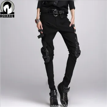 spring 2019 New Haren Pants Fashion Corea Women's Slim Punk Pu Leather Black Spliced Printed Elastic Pencil Pants Harem Trousers 
spring 2019 New Haren Pants Fashion Corea Women's Slim Punk Pu Leather Black Spliced Printed Elastic Pencil Pants Harem Trousers