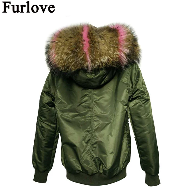 Furlove Winter Jacket Coat Women Parka Cotton Bomber Jacket Real natural Raccoon Fur Collar Hooded and Faux Fur Warm Liner
Furlove Winter Jacket Coat Women Parka Cotton Bomber Jacket Real natural Raccoon Fur Collar Hooded and Faux Fur Warm Liner