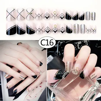 Wholesales 24 Pcs/Set Women False Nails with glue Middle-Long Short Full Tips designs Fake Nail Bride Artificial Hybrid Nail
Wholesales 24 Pcs/Set Women False Nails with glue Middle-Long Short Full Tips designs Fake Nail Bride Artificial Hybrid Nail