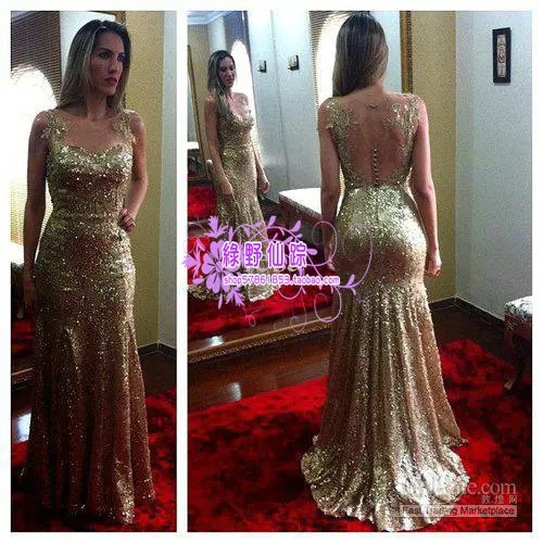 free Shipping vestido de festa robe de soiree 2014 new fashion sexy backless gold Sequins long formal party gown evening Dress
free Shipping vestido de festa robe de soiree 2014 new fashion sexy backless gold Sequins long formal party gown evening Dress