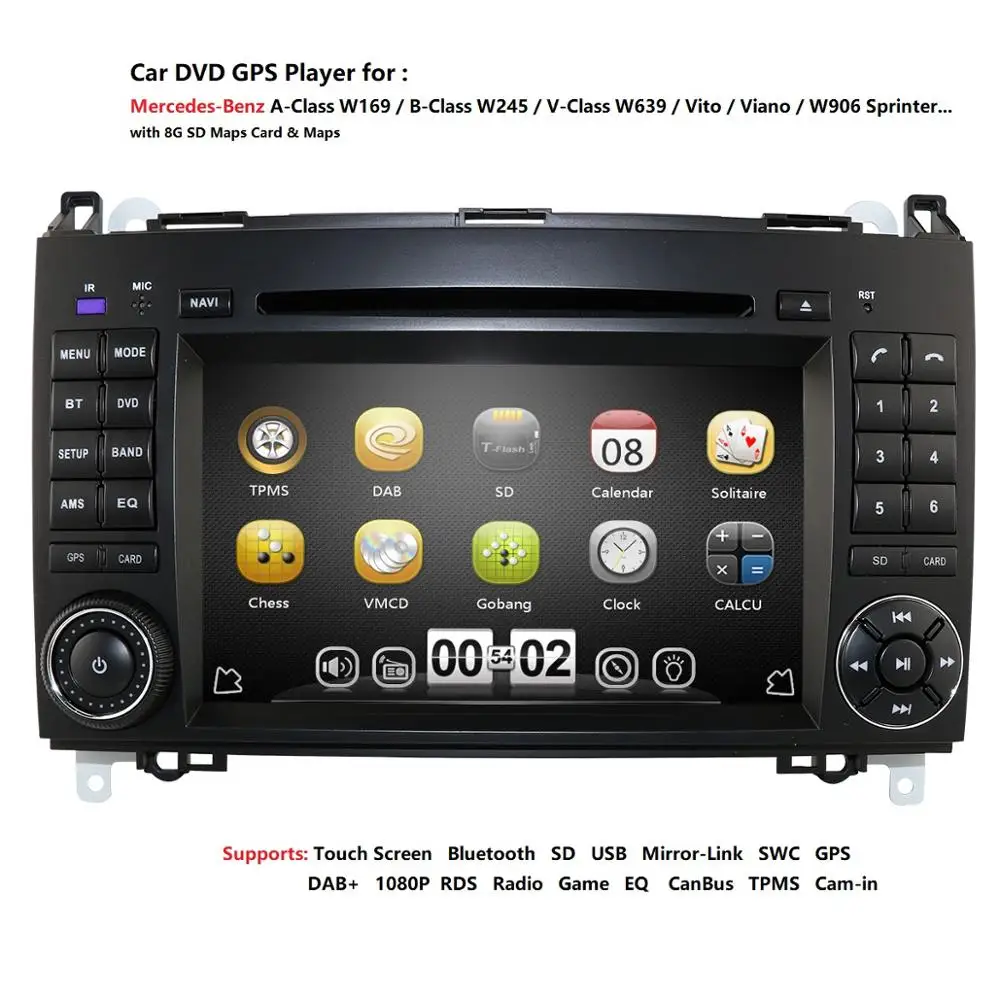 7 Inch Double 2 Din Car DVD Player Navigation for Mercedes-benz B200 W169 A160 Viano Vito GPS NAVI RADIO BT free Map
7 Inch Double 2 Din Car DVD Player Navigation for Mercedes-benz B200 W169 A160 Viano Vito GPS NAVI RADIO BT free Map
