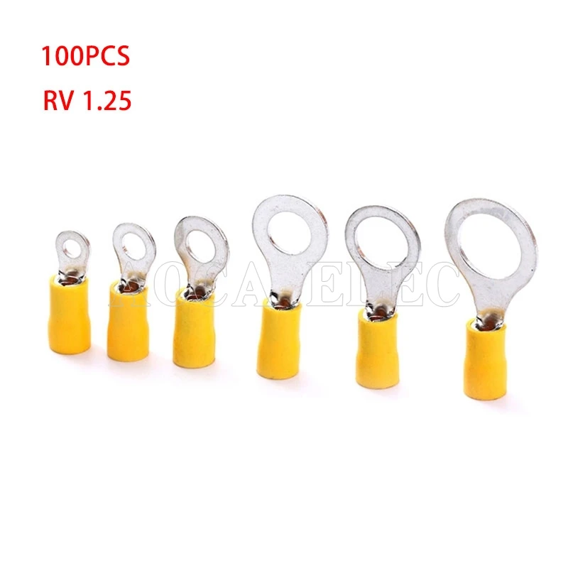 RV1.25-5 Red Insulated Crimp Ring Terminal Cable Wire Connector 100PCS/Pack RV1.25-5 RV1.25-3 RV1.25-6 RV1.25-8 RV1.25-10
RV1.25-5 Red Insulated Crimp Ring Terminal Cable Wire Connector 100PCS/Pack RV1.25-5 RV1.25-3 RV1.25-6 RV1.25-8 RV1.25-10