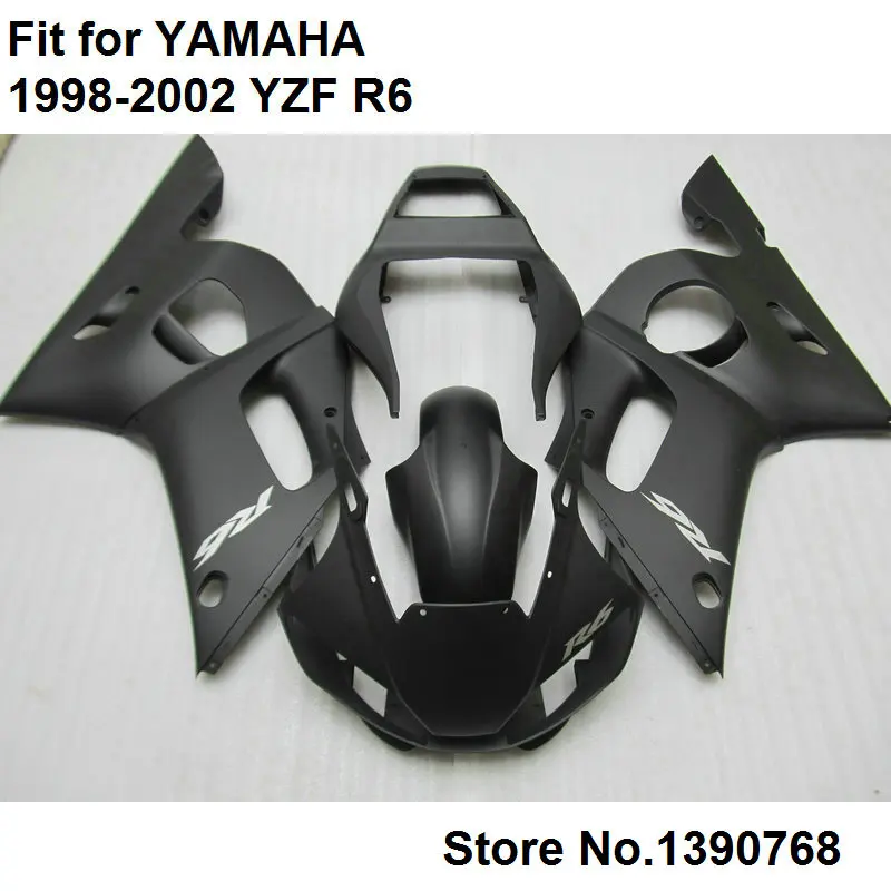 

Motorcycle unpainted fairing kit for Yamaha matte black YZF R6 1998-2002 fairings hull R6 98 99 00 01 02 HZ32