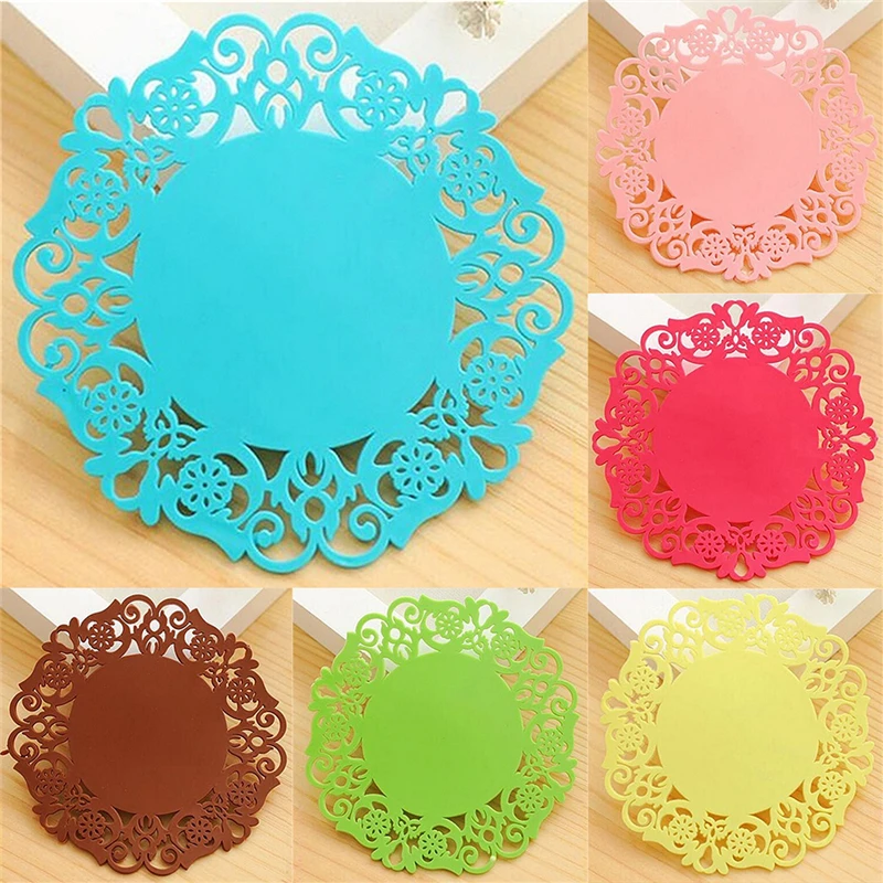 Beautiful Silicone Table Mat Cup Cushion Holder Coasters Round Drink Coasters Lace Stain Resistant Placemat Random Color
Beautiful Silicone Table Mat Cup Cushion Holder Coasters Round Drink Coasters Lace Stain Resistant Placemat Random Color