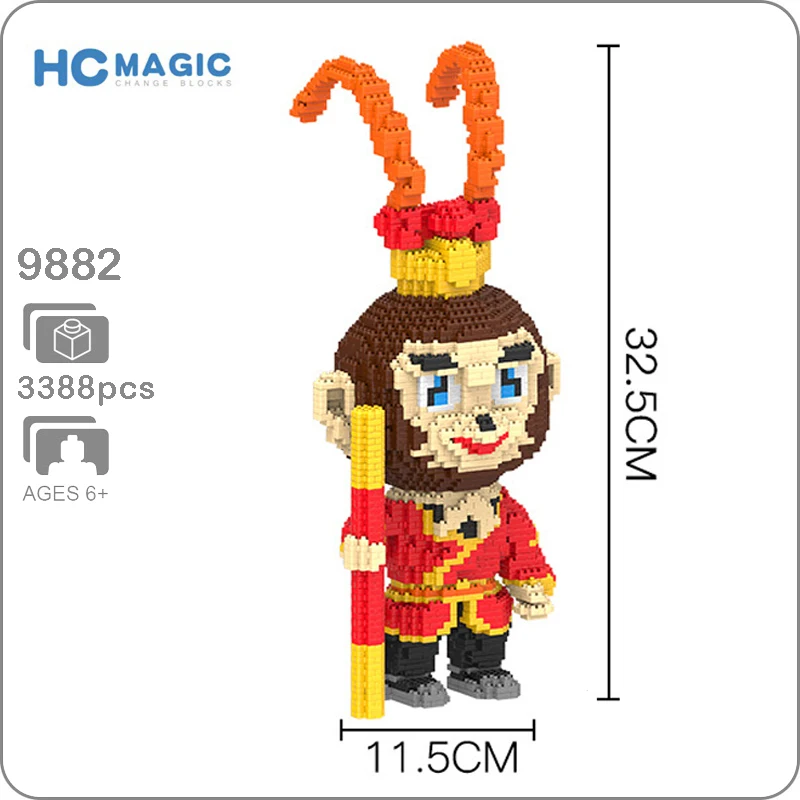 HC 9882 Journey to the West Monkey King Sun Animal 3D Model DIY Diamond Mini Building Nano Blocks Bricks Assembly Toy no Box
HC 9882 Journey to the West Monkey King Sun Animal 3D Model DIY Diamond Mini Building Nano Blocks Bricks Assembly Toy no Box