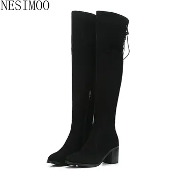 NESIMOO 2019 Women Over The Knee High Boots Cow Suede Fashion Women Shoes Zipper All Match Sblack Sexy Women Shoes Size 34-39
NESIMOO 2019 Women Over The Knee High Boots Cow Suede Fashion Women Shoes Zipper All Match Sblack Sexy Women Shoes Size 34-39