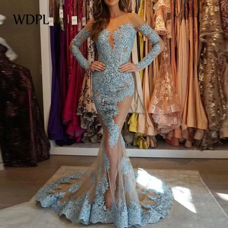 Lebanon Couture Evening Dresses Dubai Turkish Arabic Sexy Long Formal Gowns Dusty Blue Evening Dress Sleeves Robe de soiree
Lebanon Couture Evening Dresses Dubai Turkish Arabic Sexy Long Formal Gowns Dusty Blue Evening Dress Sleeves Robe de soiree