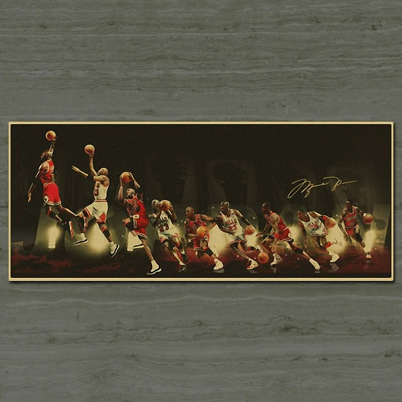 NBA Star Basketball Michael Jordan Vintage Posters Decoration Antique Poster Wall Sticker Retro Matte Kraft Paper 30x72CM
NBA Star Basketball Michael Jordan Vintage Posters Decoration Antique Poster Wall Sticker Retro Matte Kraft Paper 30x72CM