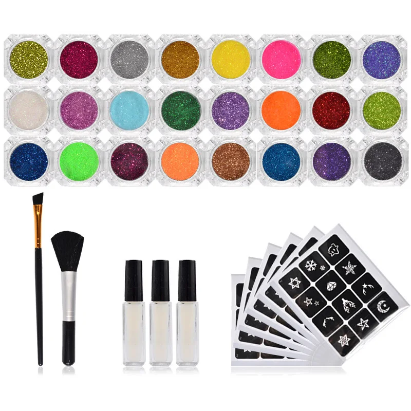 Glitter Tattoo Kit Christmas Stencils Glue Brushes Body Art Tattoo Set Pack Lots
Glitter Tattoo Kit Christmas Stencils Glue Brushes Body Art Tattoo Set Pack Lots