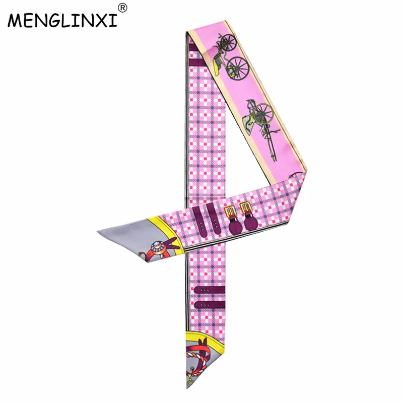MENGLINXI 2017 Letter Horse Women Small Twill Print Silk Scarf Striped Headband Handle Luxury Brand Bag Ribbon Long Scarves
MENGLINXI 2017 Letter Horse Women Small Twill Print Silk Scarf Striped Headband Handle Luxury Brand Bag Ribbon Long Scarves