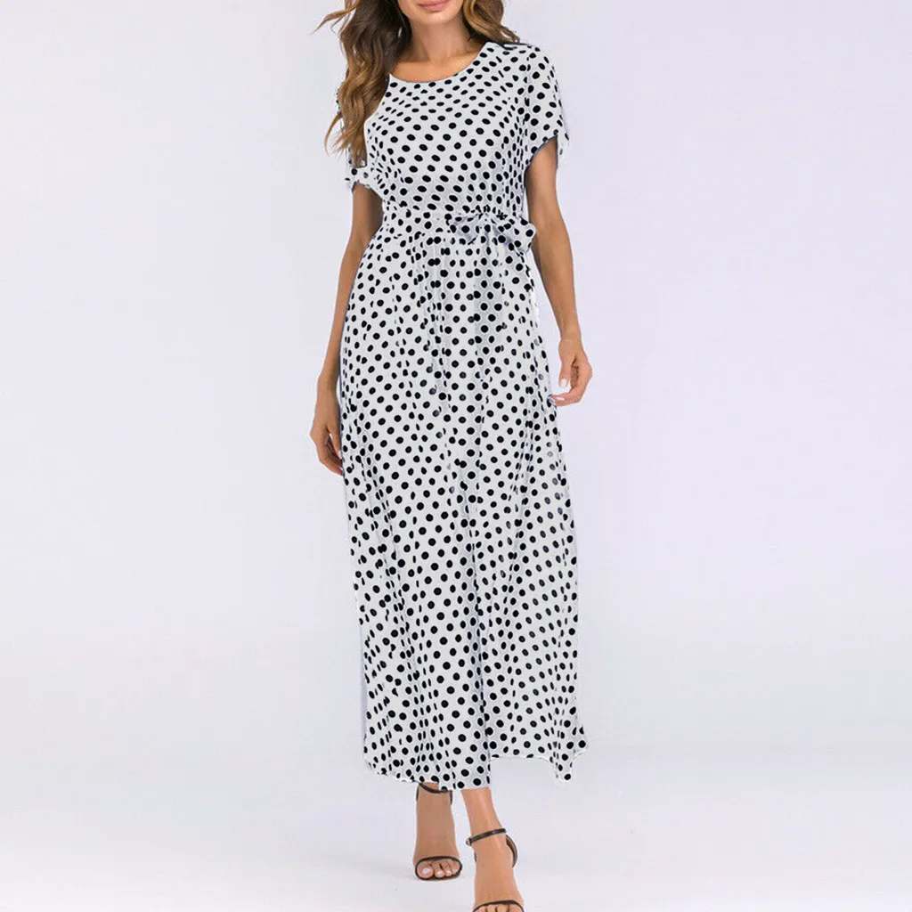 Women Summer Boho Dress O-Neck Short Sleeve Beach Polka Dot Bandage Party Maxi Dresses Summer Dress 2019 Beach Dresses vestidos
Women Summer Boho Dress O-Neck Short Sleeve Beach Polka Dot Bandage Party Maxi Dresses Summer Dress 2019 Beach Dresses vestidos