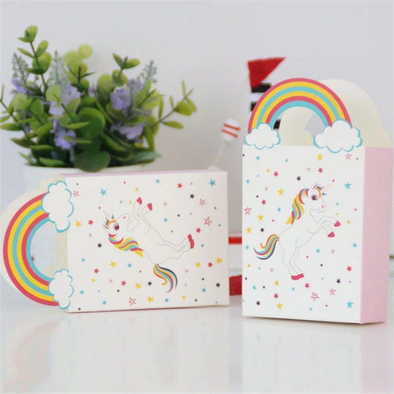 Единорог вечерние 10 шт. Rainbow Star Подарочная коробка День рождения украшения дети