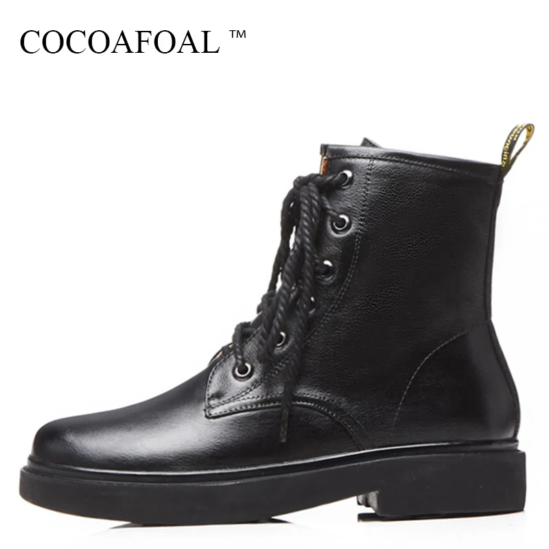 COCOAFOAL Genuine Leather Lace Up Martin Boots Plus Size 41 Woman Winter Round Toe Chelsea Boots Fashion Black Flat Ankle Boots
COCOAFOAL Genuine Leather Lace Up Martin Boots Plus Size 41 Woman Winter Round Toe Chelsea Boots Fashion Black Flat Ankle Boots