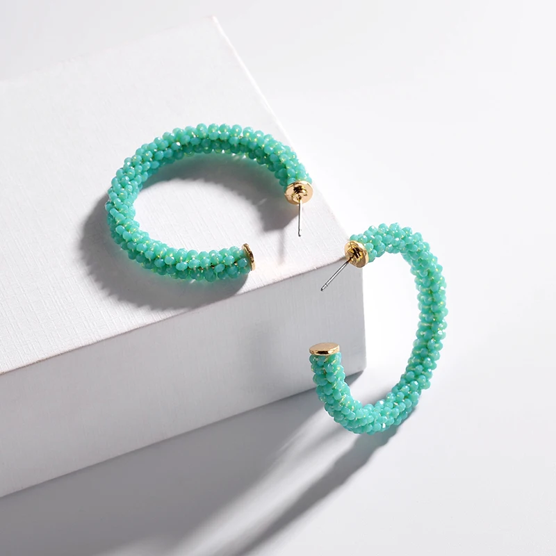 2019 New Bohemia Multicolor Crystal Hoop Earrings for Women Vintage Big Hollow C Shape Geometry Earring Jewelry Wedding Gifts
2019 New Bohemia Multicolor Crystal Hoop Earrings for Women Vintage Big Hollow C Shape Geometry Earring Jewelry Wedding Gifts