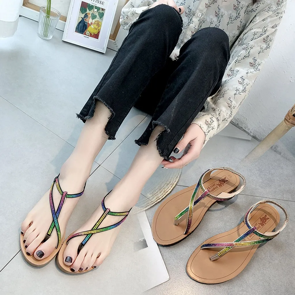 Women Summer Rhinestones Open Flat Wild Sandals Slippers Beach Walk Shoes flat casual summer sandals women sandals high heels
Women Summer Rhinestones Open Flat Wild Sandals Slippers Beach Walk Shoes flat casual summer sandals women sandals high heels