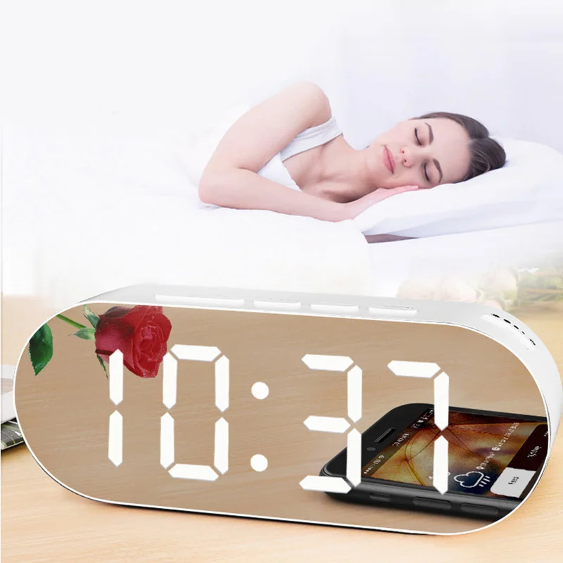 Creative Led Clock Thermometer Plug-In Dual USB Makeup Mirror Alarm Clock Desk Clock Gift Led Mirror Clock
Creative Led Clock Thermometer Plug-In Dual USB Makeup Mirror Alarm Clock Desk Clock Gift Led Mirror Clock