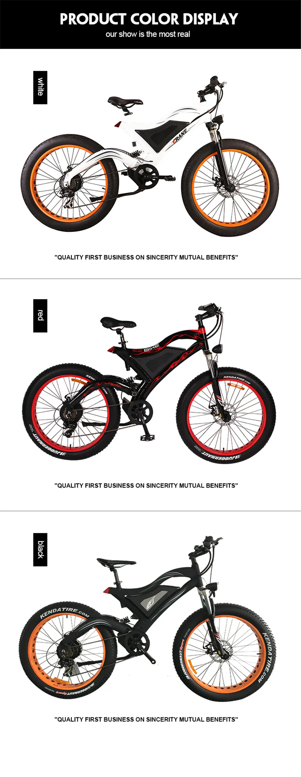 Best EZBIKE Electric Bike 48v 500w Mountain Hybrid ebike Inside 10.4AH Li-on Battery City Fat Tire Road Electric Bicycle 14